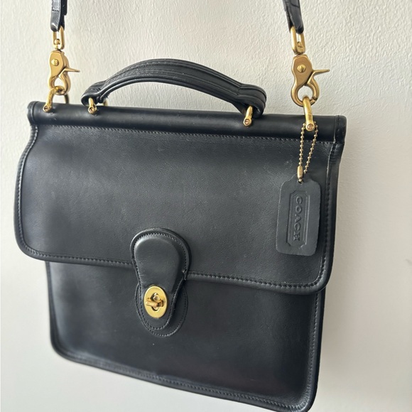 Vintage COACH Willis Leather Crossbody Bag Black - Picture 8 of 16